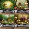 Fantasy Forest Mushroom House Tapestry Wall Hanging Art Background Wall Bedroom Room Living Room Home Decoration