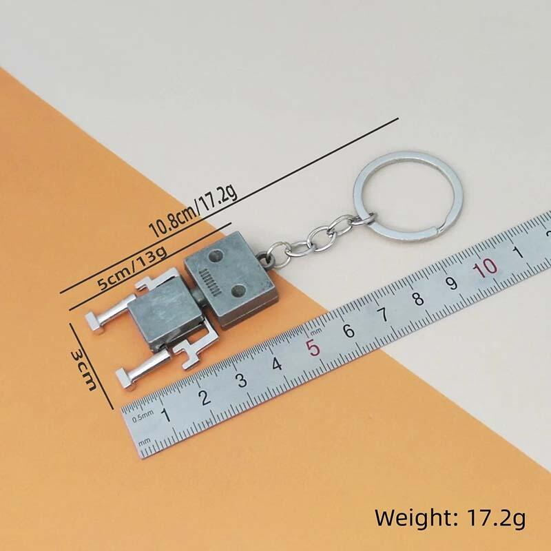 1PC Movable Robot Keychain with Articulated Joints, Zinc Alloy Mini Figurine Charm for Backpacks Gifts