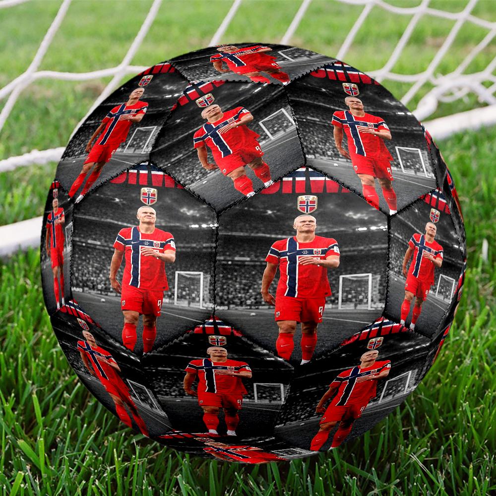 1pc Haalands Manchester City Moment Size 5 Soccer Ball PVC Football Sports Matches Training Outdoor Games Beach Elastic Balls 07e11