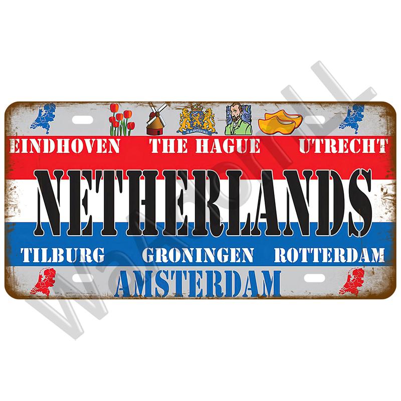 Metal Sign Germany USA Country Flag France Tin Sign Plaque Russia Spain Tinplate Plate For Wall Home Restaurant Craft Bar Decor