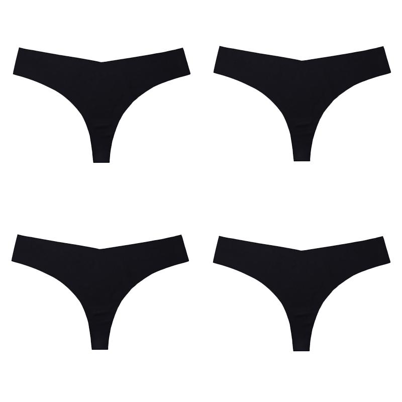 4 шт./лот, женские сексуальные трусики из ледяного шелка с низкой талией, нижнее белье без следов, стринги, женские стринги, дышащее нижнее белье, искушение, нижнее белье