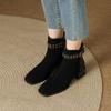 Square Toe Mid Heel Modern Boots Square Heel Ankle 2024 Fashion Women's Shoes Zip Belt Buckle Novelty Women's Boots