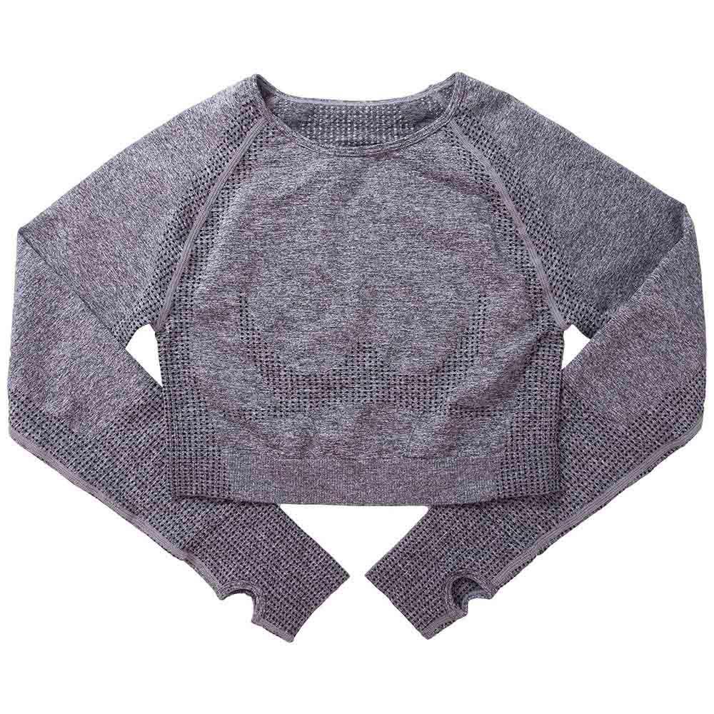 Женский бесшовный костюм для йоги: Топ в горошек с длинным рукавом и брюки с высокой талией, подтягивающие бедра