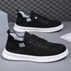 Set of Men's Shoes Summer Breathable Thin Fly-woven Mesh Shoes Men's Black Versatile Work Leisure Sports Board Shoes
