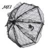 Anti UV Rain Umbrella Vintage Gothic Lace Umbrella, Black Bridal Parasol for Halloween Elegant Hollow Embroidery Witch Cosplay, Wedding Decoration,