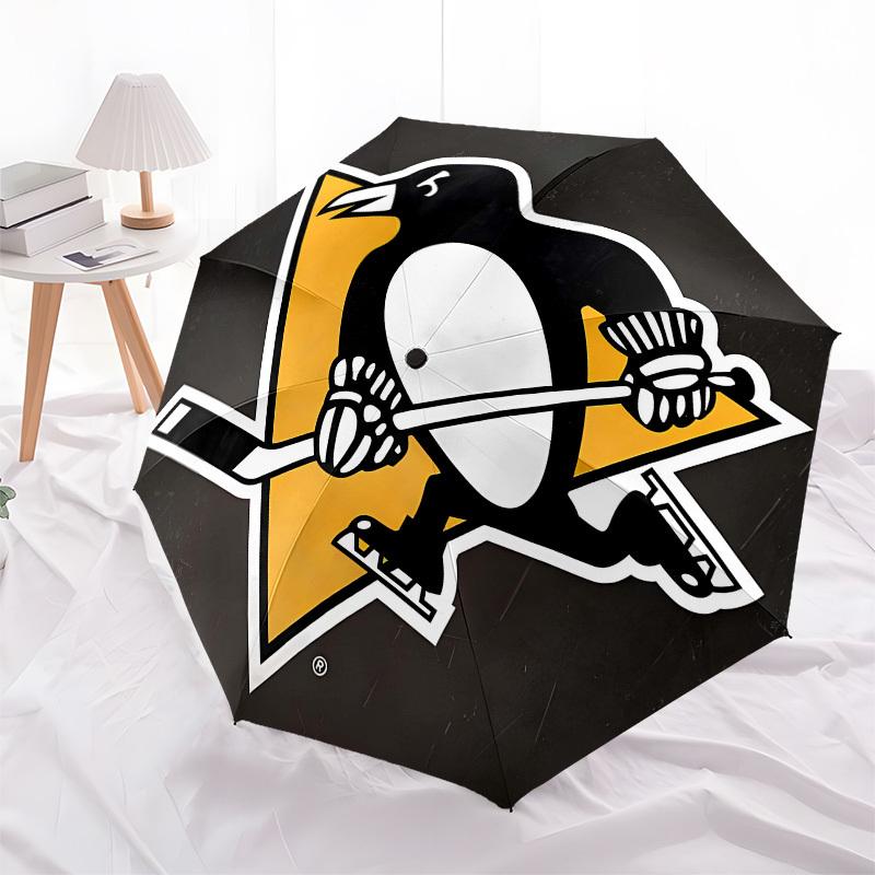 Penguins Hockey Automatic Opening and Closing, 8 rib Structure Portable Umbrella, Suitable for Men and Women in All Seasons Perfect Gift fo