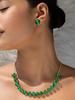 Women Stylish Emerald Necklace Set with Earrings | Latest Fancy Jewelery Set Design for Women & Girls
