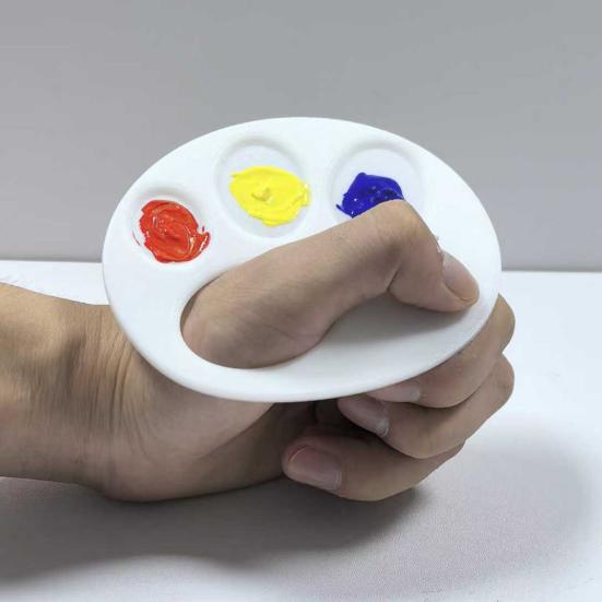 Пластиковая палитра для краски, 3D-печатная палитра для пальцев с ручкой, легко моющаяся, портативная палитра для рисования для детей, художников, для акварели, акрила, пигментов