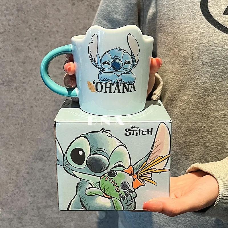 Хит продаж Lilo & Stitch Креативная повседневная керамическая кружка для офисного стола, спальни, ресторана, подарок на день рождения для мальчиков и девочек, кружка для напитков