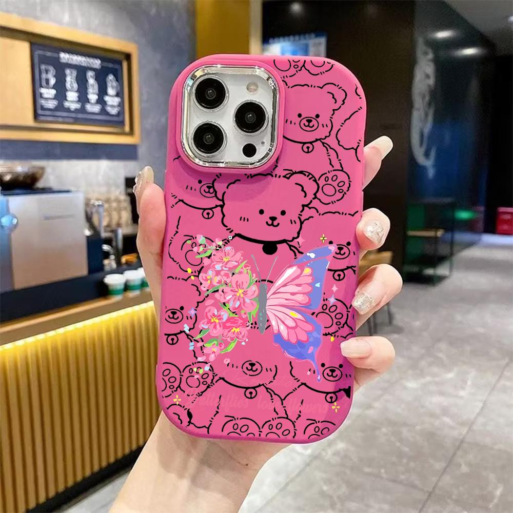 Чехол для телефона: Плоский 2D дизайн, подходящий для защитного чехла iPhone 18 17 16 15 14 13 Pro, стиль для пары, нежный и романтичный, подарок на Рождество и Хэллоуин