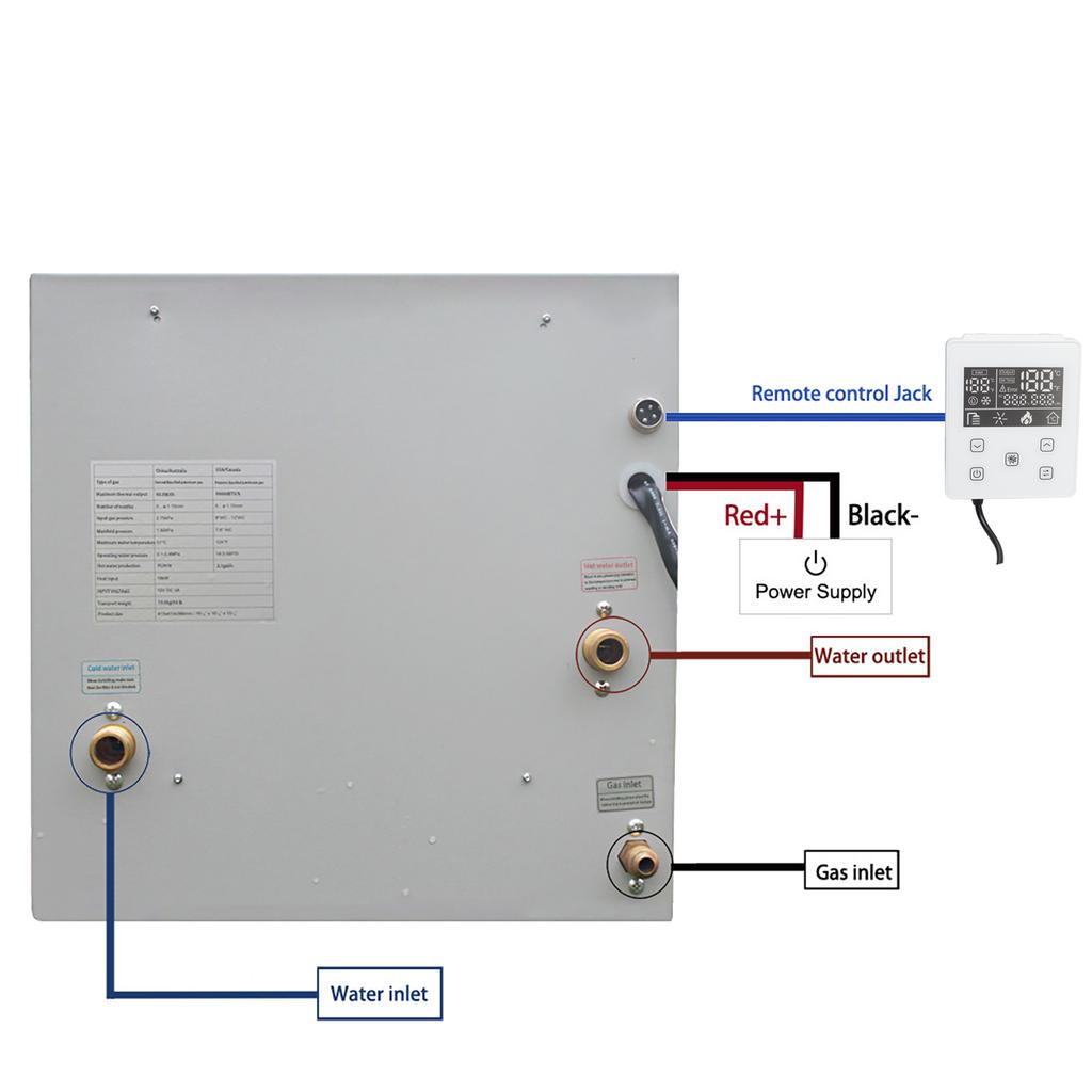 RV Tankless Water Heater Propane Gas 65000BTU with Controller/Shower Accessories