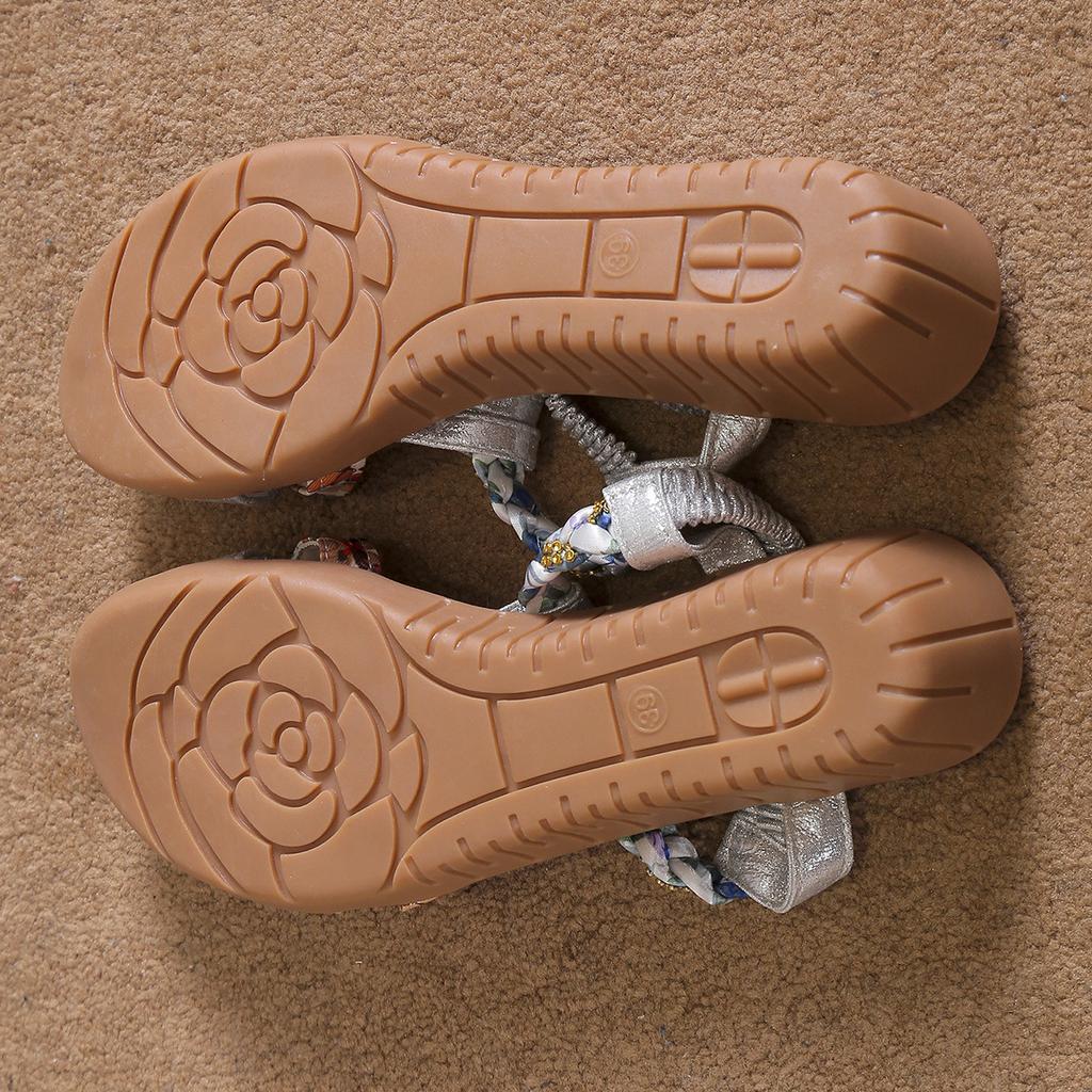 Summer Flat Bottom Water Diamond Fish Mouth Sandals Large Women's Sandals