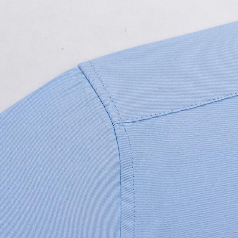 TUCANO Men's Shirt, Summer Short-Sleeve Shirt, Business Casual, Solid Color, Embroidered, Breathable, Versatile Menswear A, Light Blue, 4XL