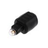 Black Round To Square 3.5mm Audio Adapter Optical Mini Jack Plug To Toslink Female To Male