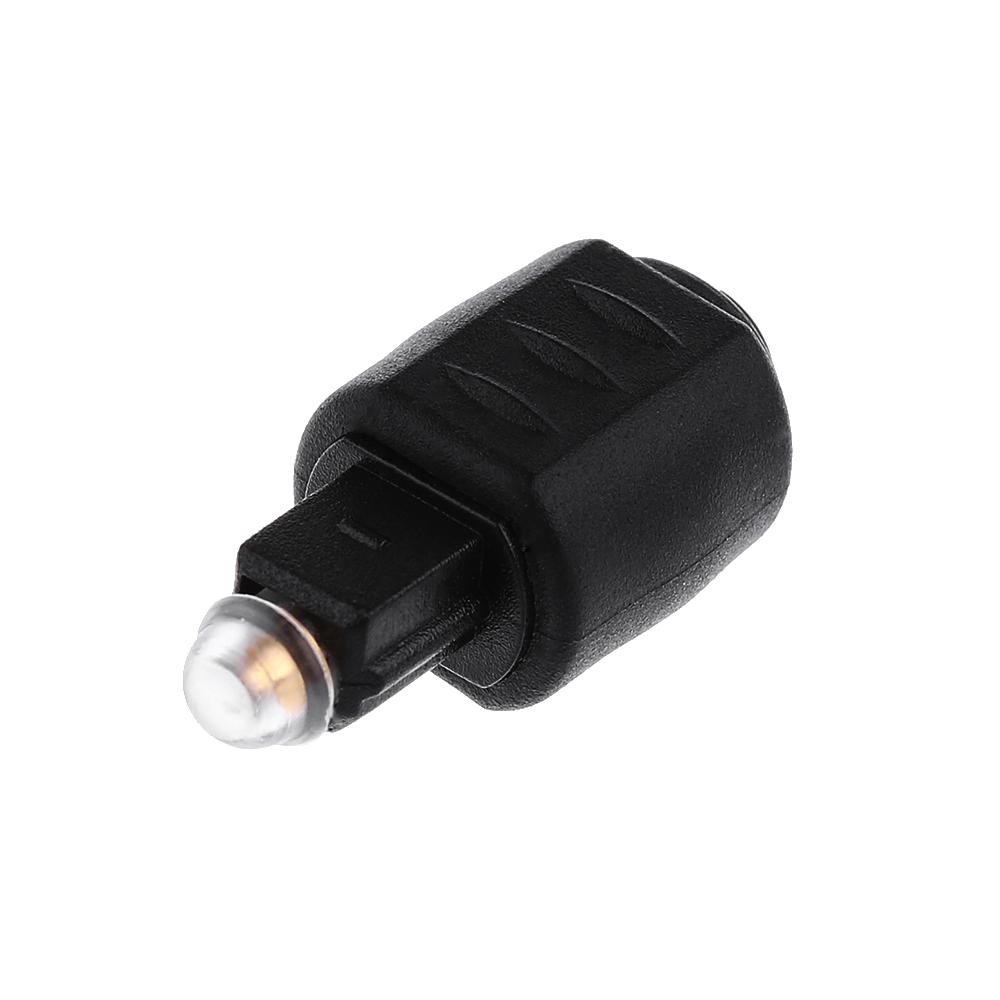 Black Round To Square 3.5mm Audio Adapter Optical Mini Jack Plug To Toslink Female To Male