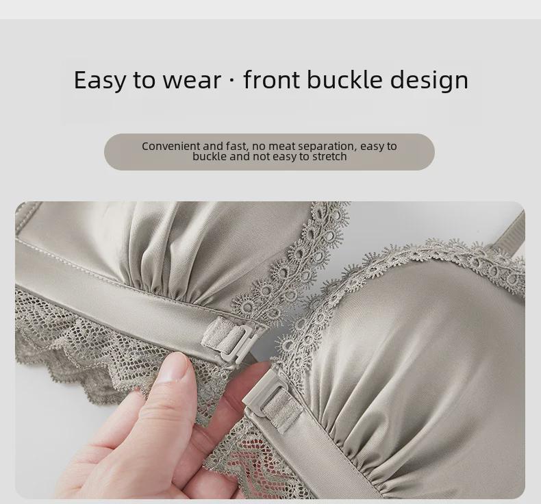 Женский бюстгальтер Push-Up с застежкой спереди: Маленькая грудь, сборка, подкладка, боковая поддержка, антипровисание, красивая спина, без косточек.