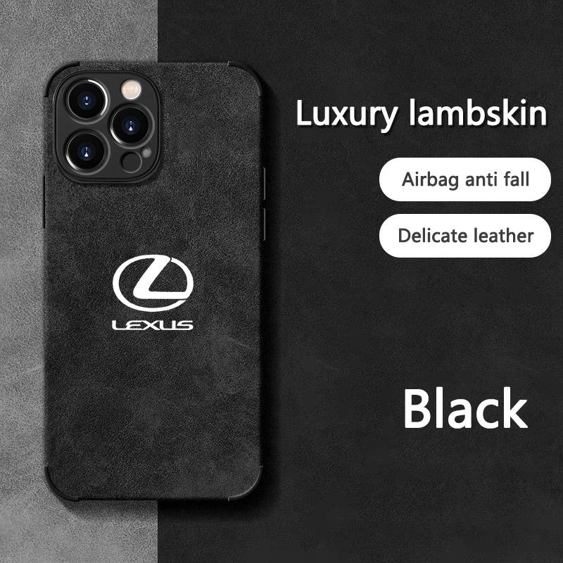 Автомобиль Для Lexus Эмблема Замша Все Включено Чехол Для Телефона Для iPhone 16 15 13 14 12 Pro Max Mini 8 XR XS 16 Plus 15Pro MAX Чехол Оболочка