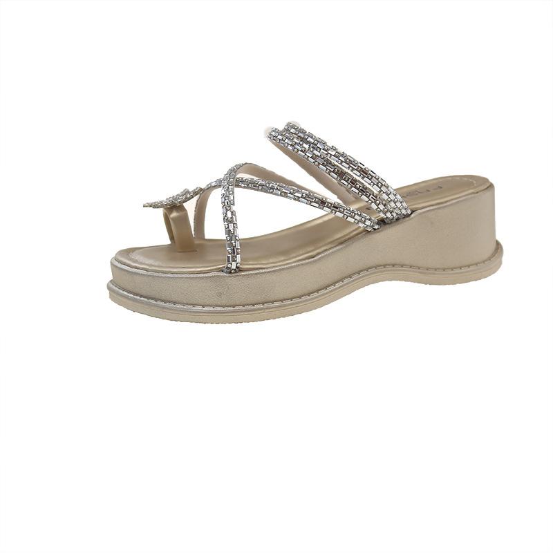 Комплект тапочек на толстой подошве, корейская версия новых классных тапочек на толстой подошве летом 2025 года, женская мода, тапочки с открытым носком для