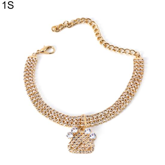 Pet Necklace Exquisite Pendant Fade-Resistant Zircon Shiny Cat Necklace Pet Jewelry Photography