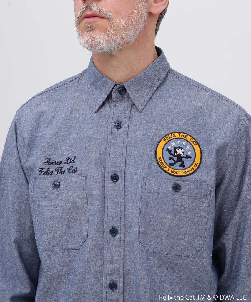 AVIREX x FELIX CHAMBRAY SHIRT Indigo L 783-5120008