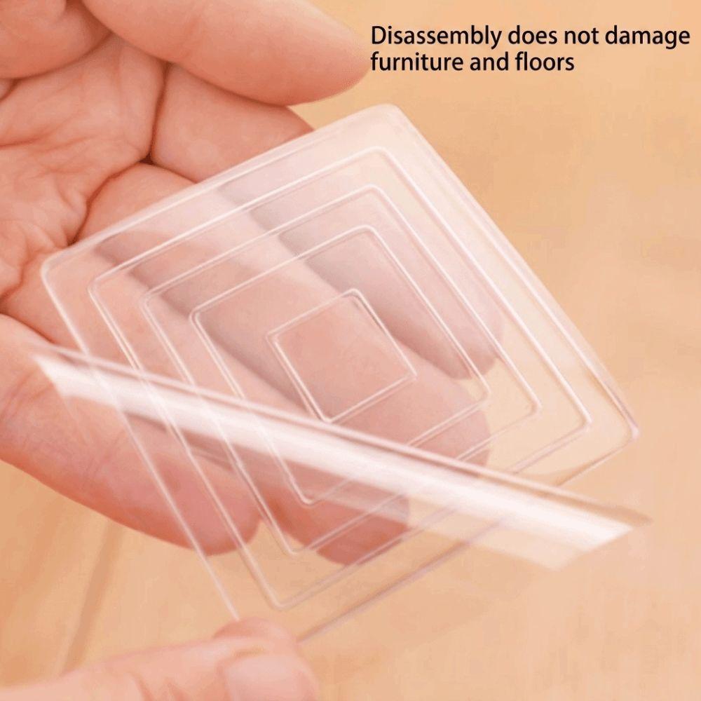 4Pcs Self Adhesive Silent Table Foot Mat Transparent Sofa Chair Foot Fixed Pads Sofa Corner
