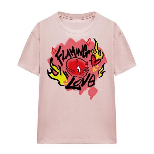 Hot Stuff Womens/Ladies Flaming Love Devil Graffiti T-Shirt