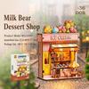 DIY Handcraft DIY Wooden Mini House Animals Shop Mini House Puzzle Creative 3D Puzzle Model Kit