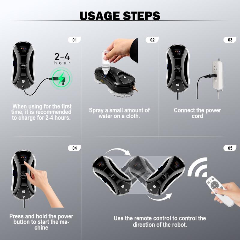 ChOVERY Vacuum Cleaner Window Electric Glass Window Cleaning Robot APP Control Robot Window Cleaner Automatic Water Spray