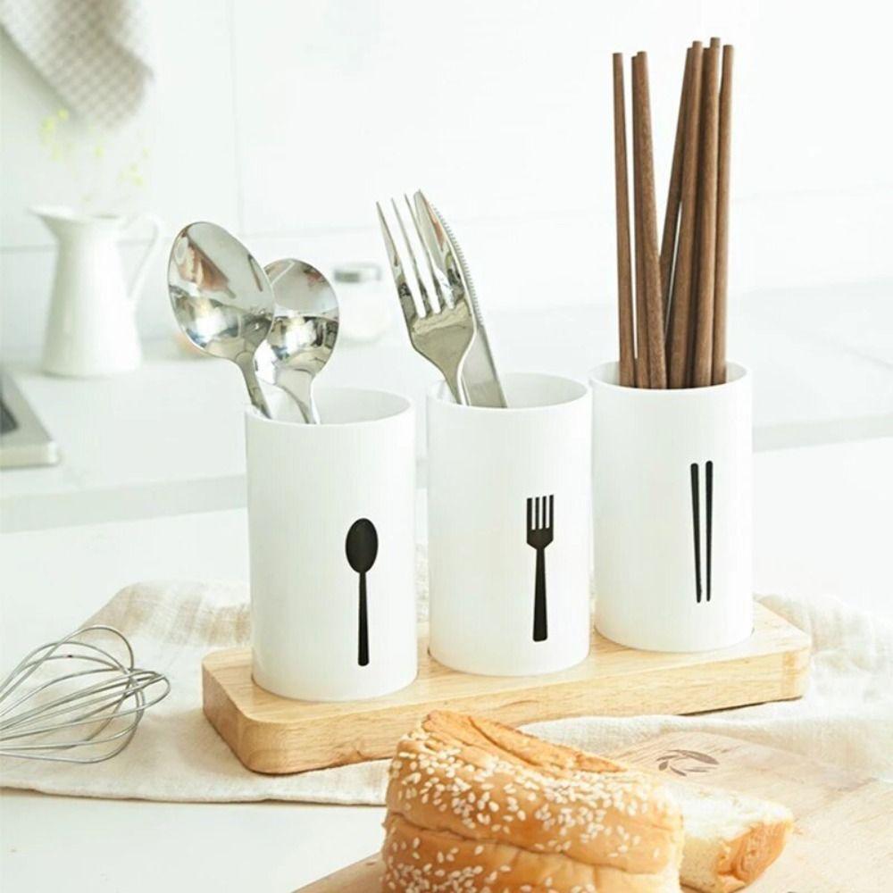 High-grade Chopsticks Storage Rack White Spoon Fork Drain Box Flatware Organizer  for Kitchen