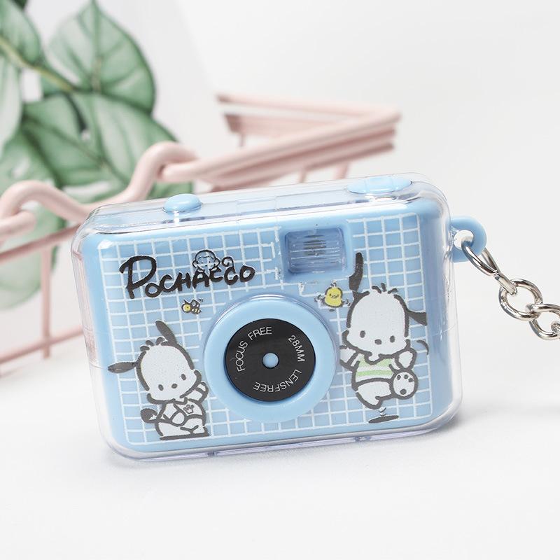 Sanrio Kuromi Cinnamoroll Светящийся брелок-маленькая камера Kawaii Melody Pochacco Брелок Камера
