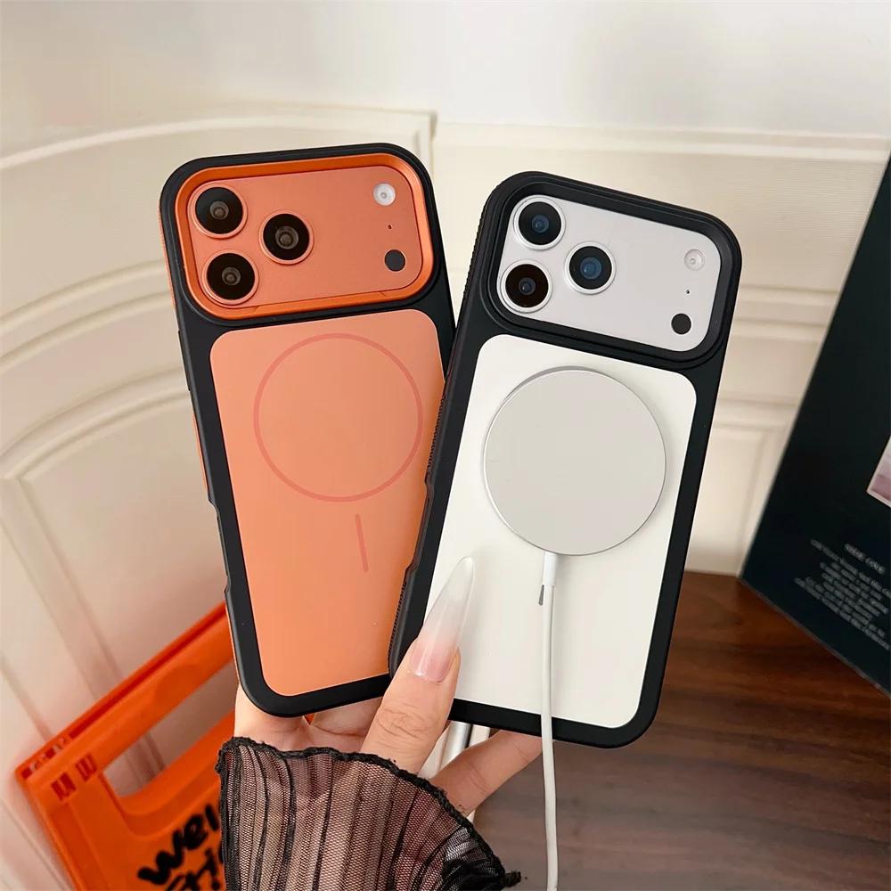 Новый двуцветный матовый матовый магнитный чехол для телефона для iPhone 17 Air 16 15 14 Plus 13 12 11 17 Pro Max Для Magsafe Защитный чехол