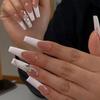 24PCs Line Nail Piece Long Nail Piece With Jelly Gel Removable Wear Nail Summer Manicure