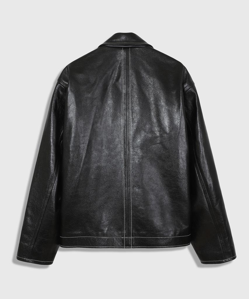 86D Stitch Leather Jacket - Black