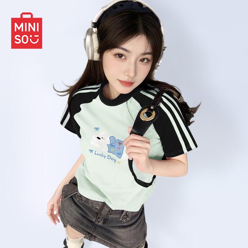 MINISO Женская легкая футболка из чистого хлопка