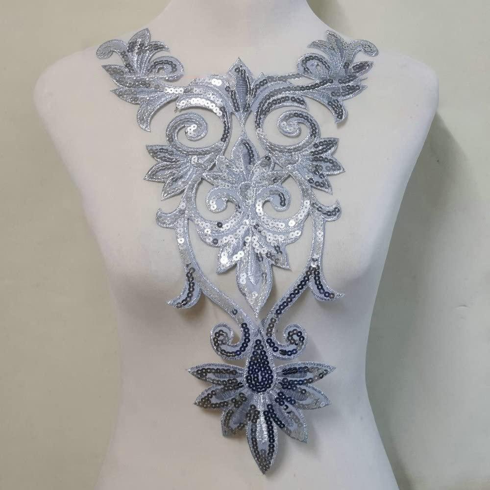 1 шт. Воротник с пайетками, вышитые нашивки, аппликация, нашивка для одежды, украшение