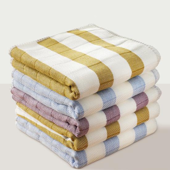 Dishwash Rag Striped Design Soft Durable High Water Absorption Non-Stick