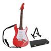 Miniature Electric Guitar Model 24cm Red Wooden Miniature Electric Guitar Ornament with Stand and