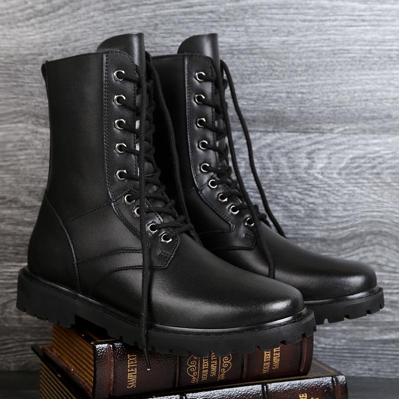 Модные классические мотоциклетные ботинки мужские из натуральной кожи высокого качества, высокие теплые плюшевые меховые зимние ботинки для отдыха и прогулок