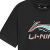 Li Ning Graffiti Logo Print Round Neck Short Sleeve T-Shirt Sports Leisure Set Unisex Tops Black AHSUB03-1+YKST119-1