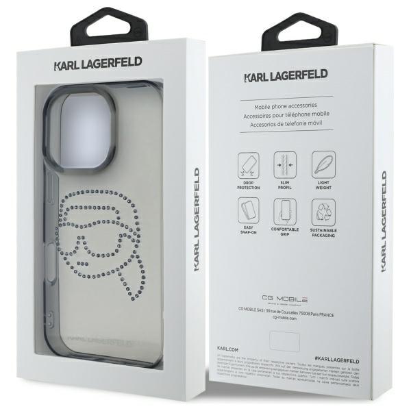 Etui do iPhone 16 Pro Max Karl Lagerfeld Hardcase Rhinestones Czarne