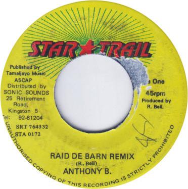 7inch Record ANTHONY B - Raid De Barn Remix STA0172 Star Trail 1996 Jamaica Reggae, Ska & Dub Used