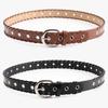 Hiphop Women Punk Pu Belt With Rope Punched Hollow Out Design For Wear Casual