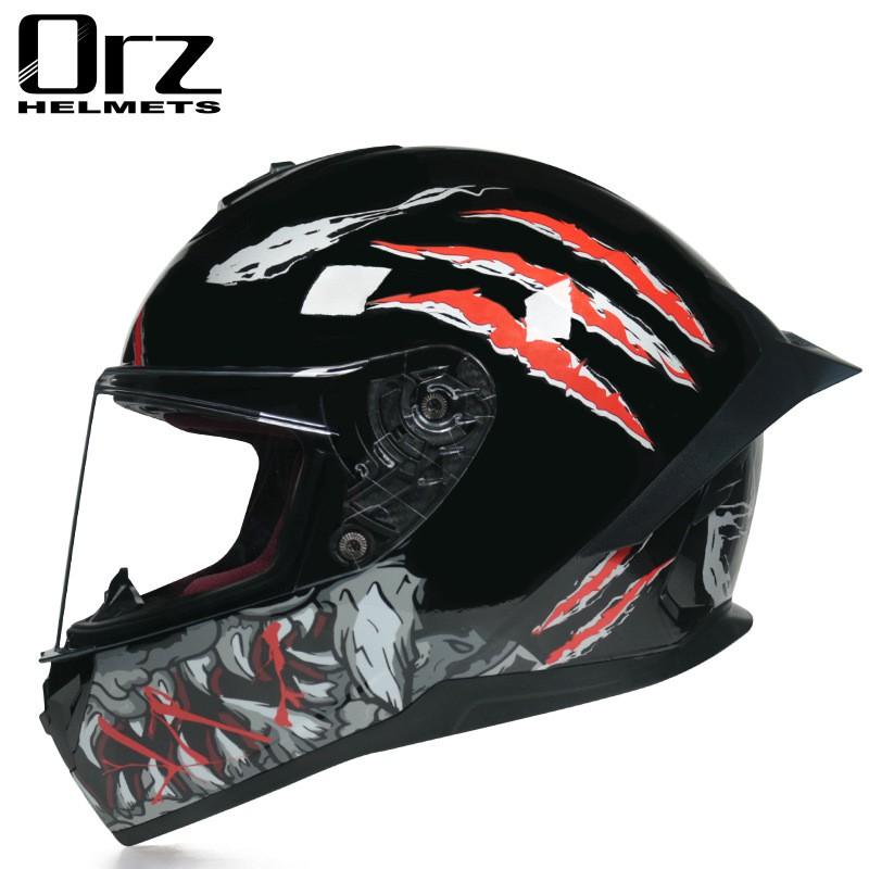 Full Face Motorcycle Helmet Men Women Winter Riding ABS Dual Visor Bluetooth Compatible Sport With Rear Wing