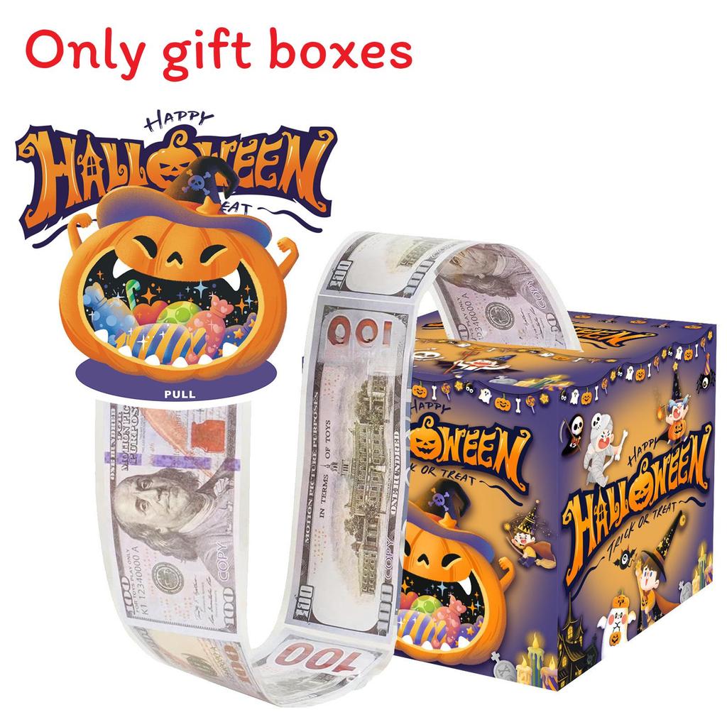 Gift Halloween Box Scene With Pumpkin Cat Castle Design For Festival Decor