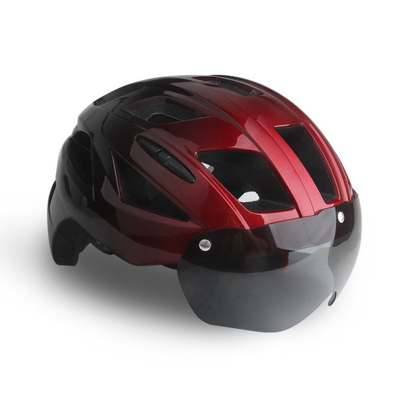 Road Bicycle Helmet Magnetic Goggles Cycling Helmet Bicycle Helmet Men and Women Road Bicycle Mountain Bike Helmet