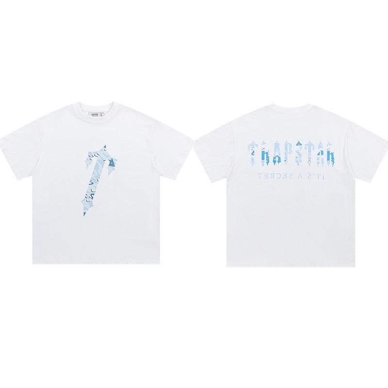 Cross-border new graffiti letter printing European and American street trendy brands loose and versatile casual men's and women's short-sleeved round