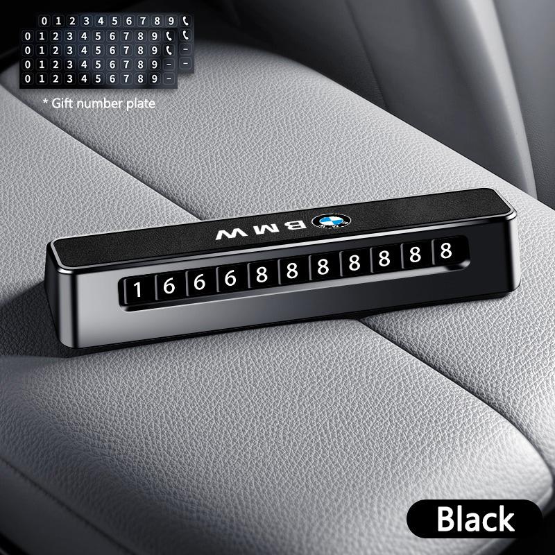 New Leather Alloy Car Temporary Parking Numbers Plate Slide Adjustable For BMW F20 G20 G30 X1 X3 X4 X5 G05 X6 X7 G11 F15 F16 G01