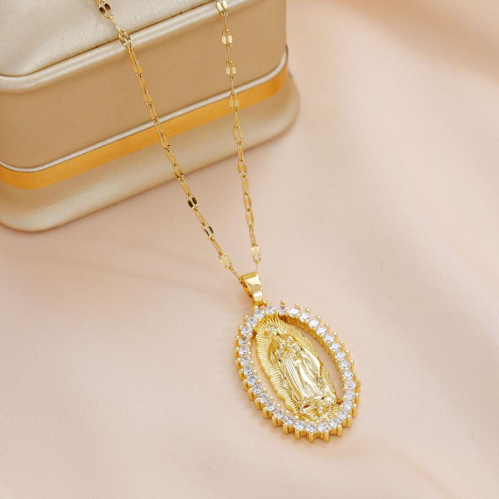 Кольцо Мадонна кулон ожерелье темперамент свет роскошь нишевый дизайн аксессуары.