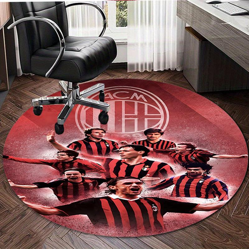 1pc A-AC Milan Print Round Carpet Chair Round Carpet Suitable for Bedroom Living Room Home Decorative Carpet