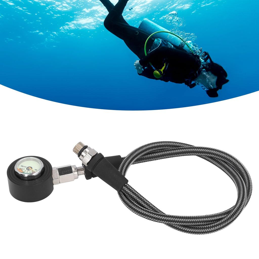 VGEBY Diving Pressure Gauge, Easy-to-Read, 360-Degree Rotating, for BCD Regulators and High-Pressure Hose, 8mm Diameter (65cm)